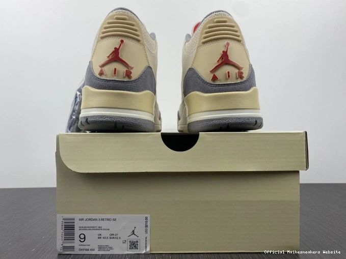 Official Maikesneakers Muslin 3 Jordan DH7139-100 Retro Air 0728